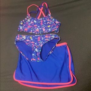 Cat and Jack swim bikini with skirt. M (7-8)
